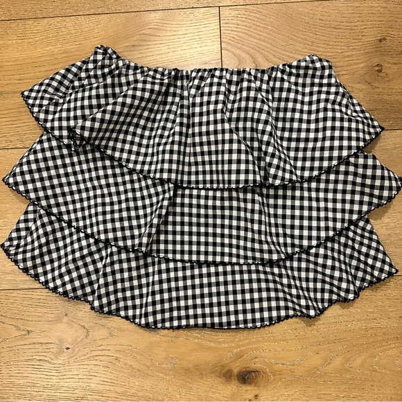 Caroline Constas strapless gingham ruffle top - Picture 2 of 4